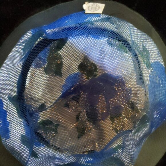 Vtg Union Made Floral Gold Lame Bucket Flapper Hat - Picture 5 of 6